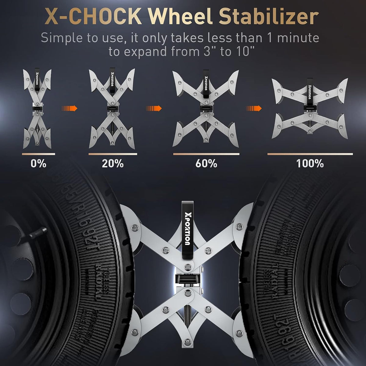 X-Shaped Wheel Stabilizer, 2 Sets Rust-Proof Wheel Chocks E83536