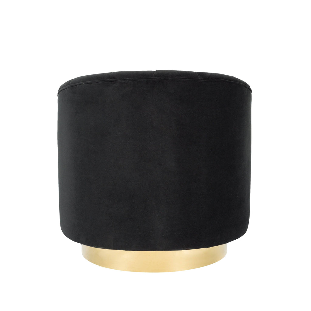 Velvet Upholstered Swivel Barrel Chair with Gold Base T57407