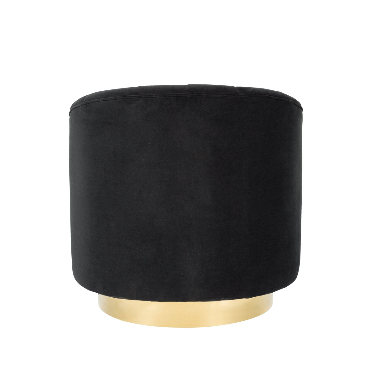 Velvet Upholstered Swivel Barrel Chair with Gold Base T57407