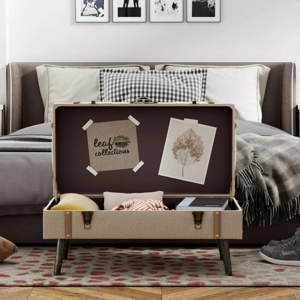 Modern Upholstered Storage Ottoman N53348