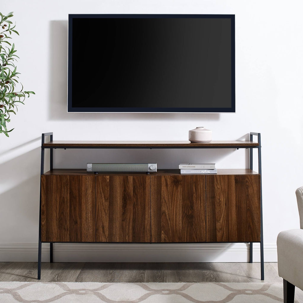 52-Inch Modern TV Stand Console Dark Walnut P353