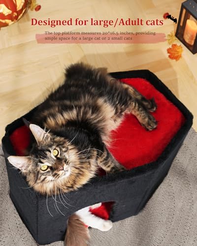 Beige Cat Tree Tower with Perch and Scratching Post Q8630