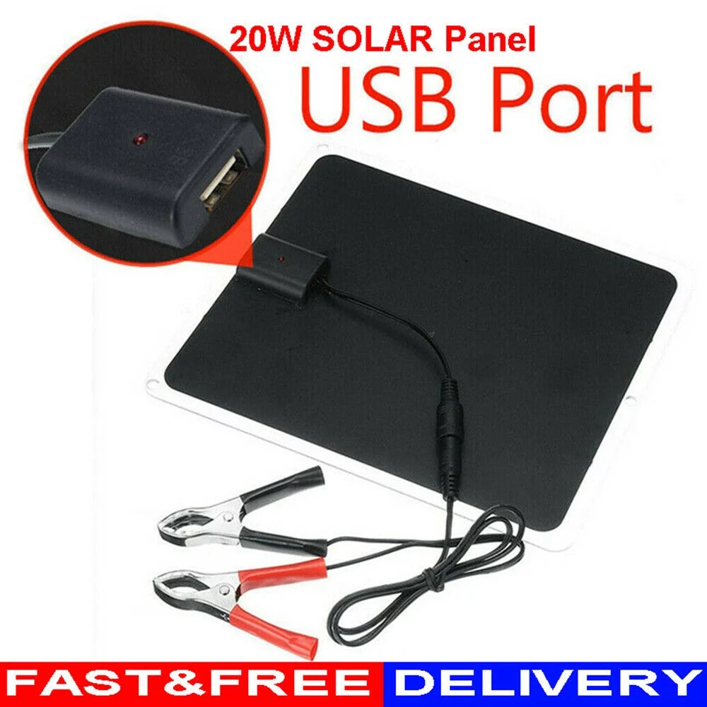 20W Solar Panel 12V Battery Charger H68274