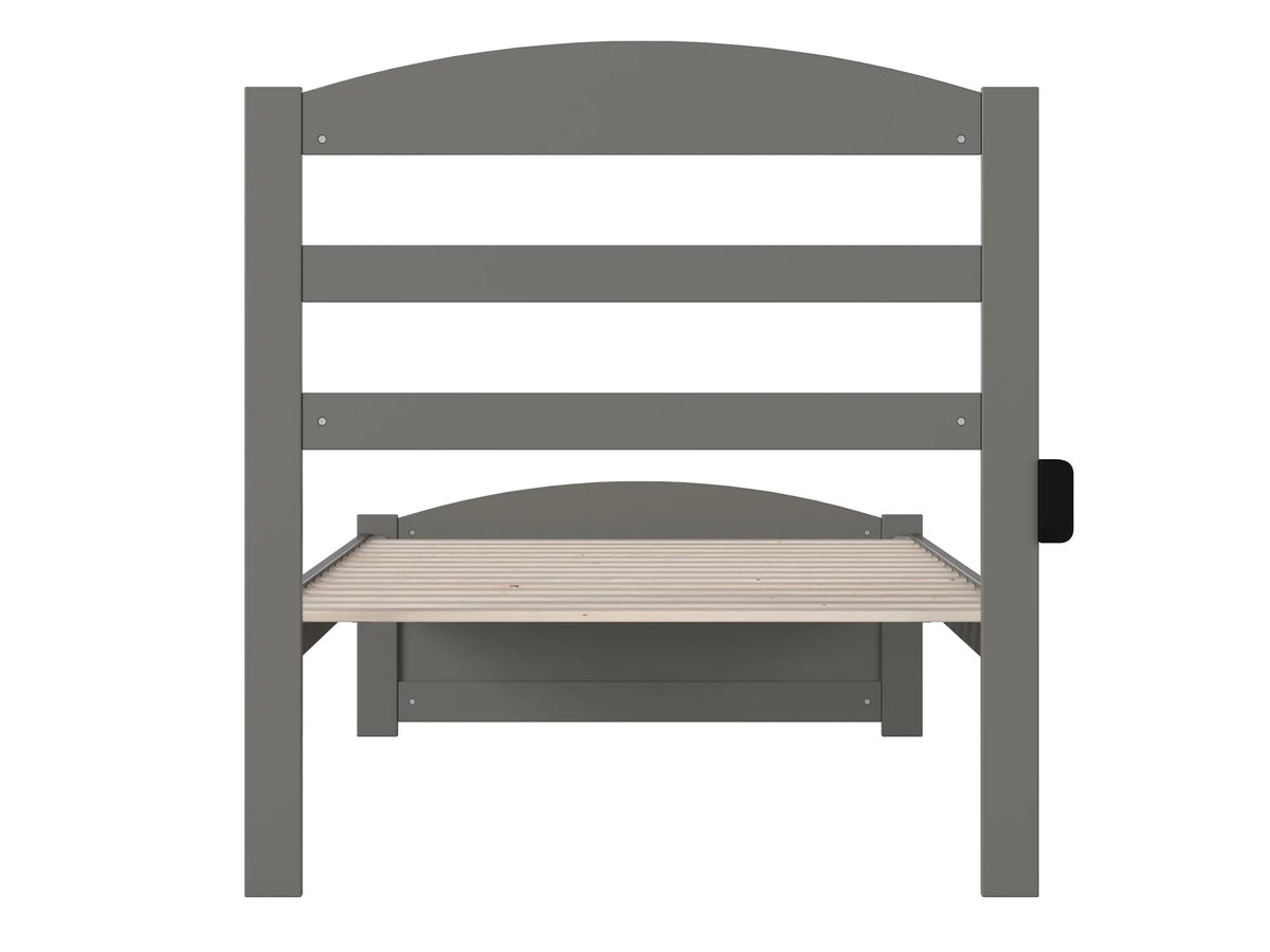 14" Twin XL Grey Wood Platform Bed Frame with Headboard and Footboard Z672