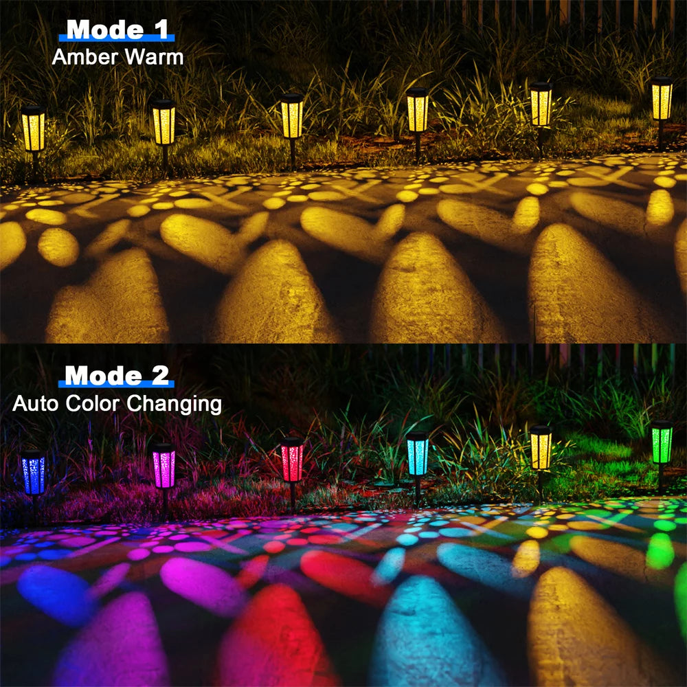 6 Pack Color Changing Solar Pathway Lights Q925845