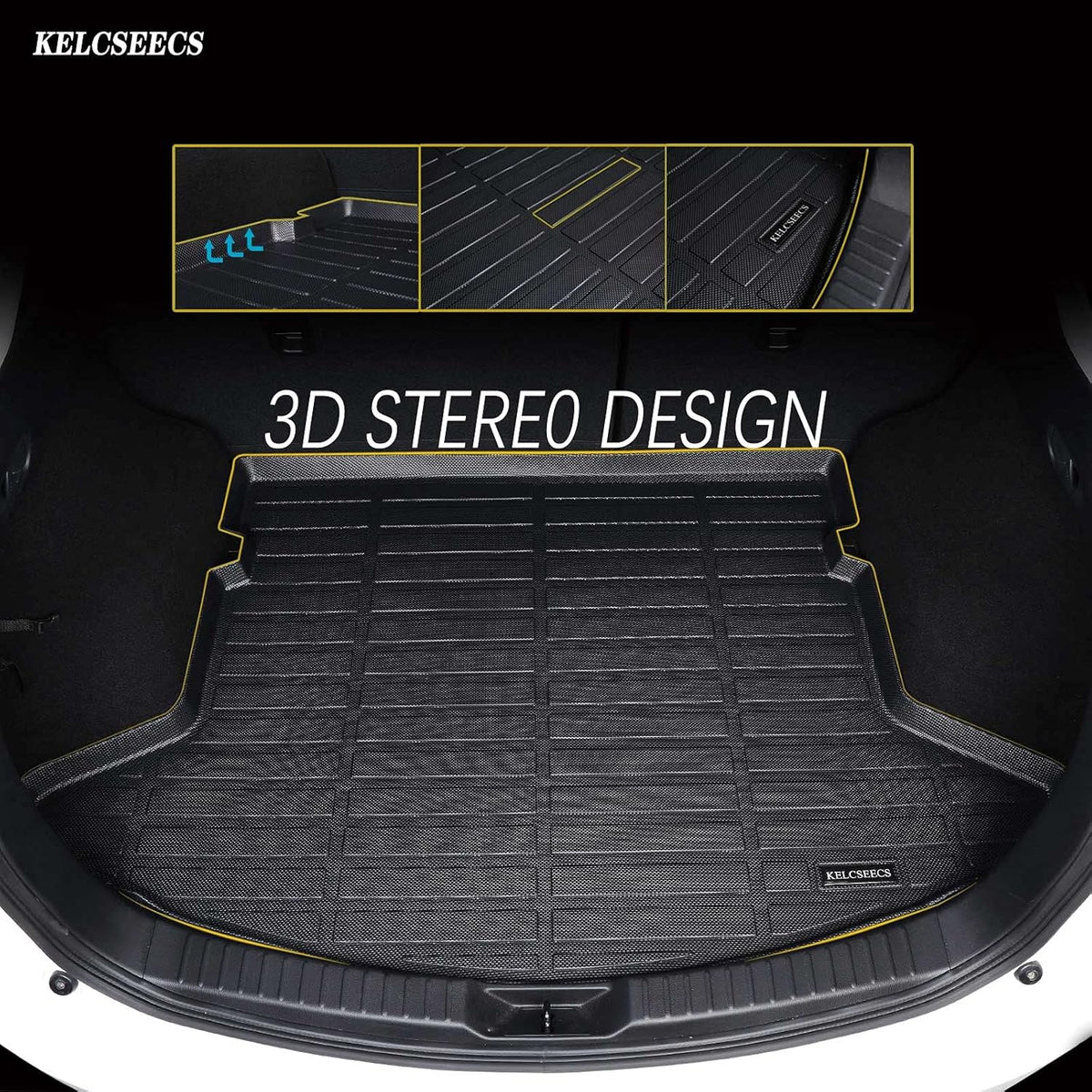 Black Waterproof Car Floor Mats Full Set V221485
