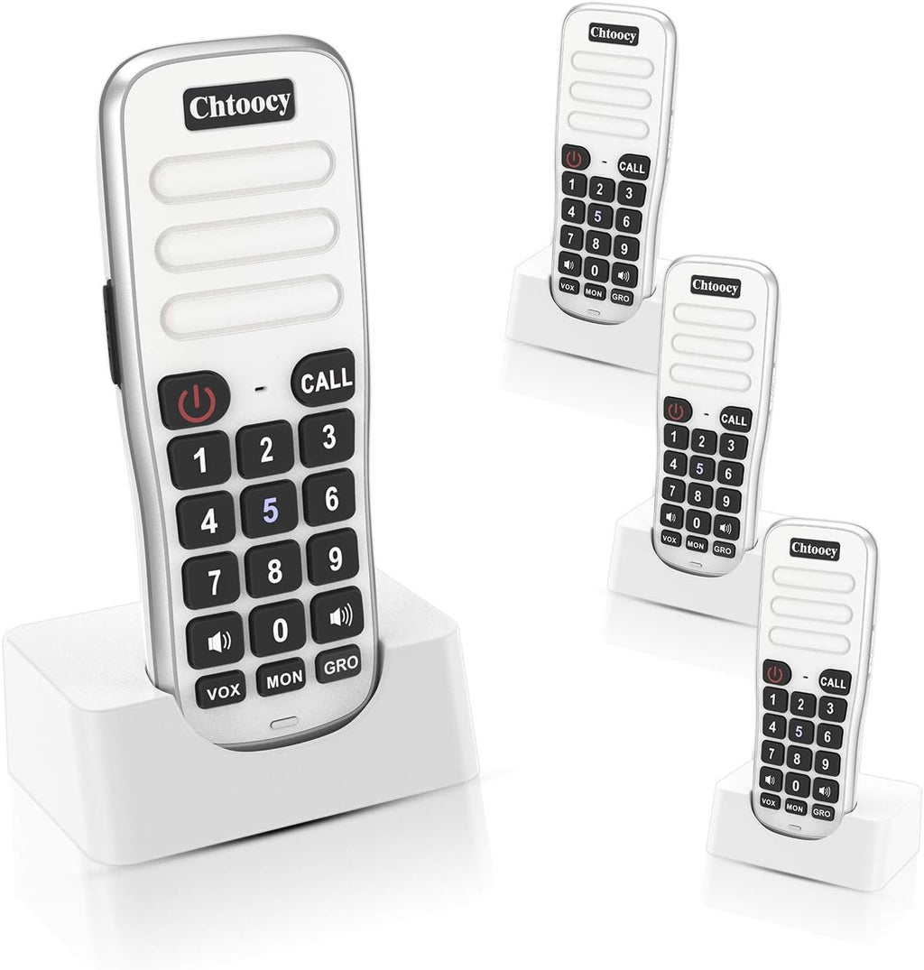Rechargeable Wireless Intercom System 5280 Feet 10 Channel 4 Packs White A115113