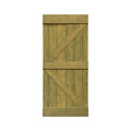 36 in. x 84 in. Solid Jungle Green Stained Pine Wood Interior Sliding Barn Door Slab W70452