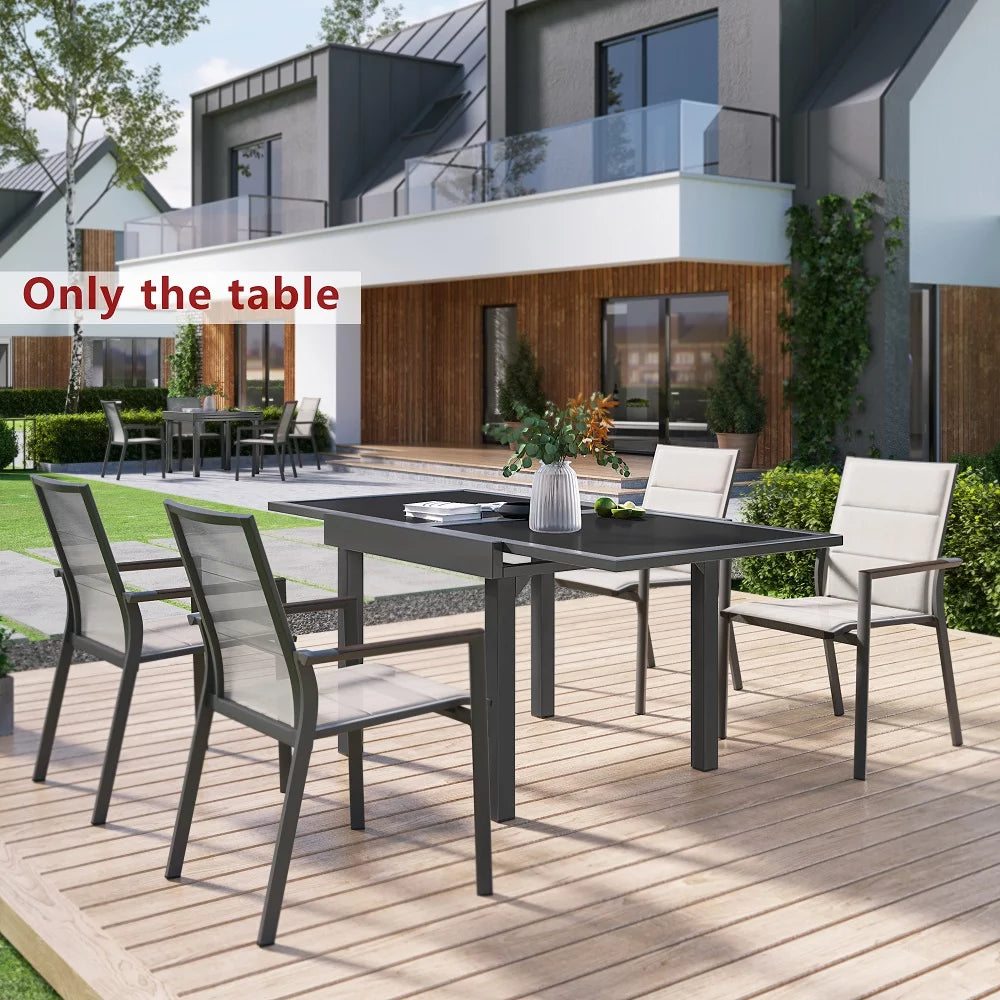 Dark Gray Aluminum Outdoor Dining Table E889