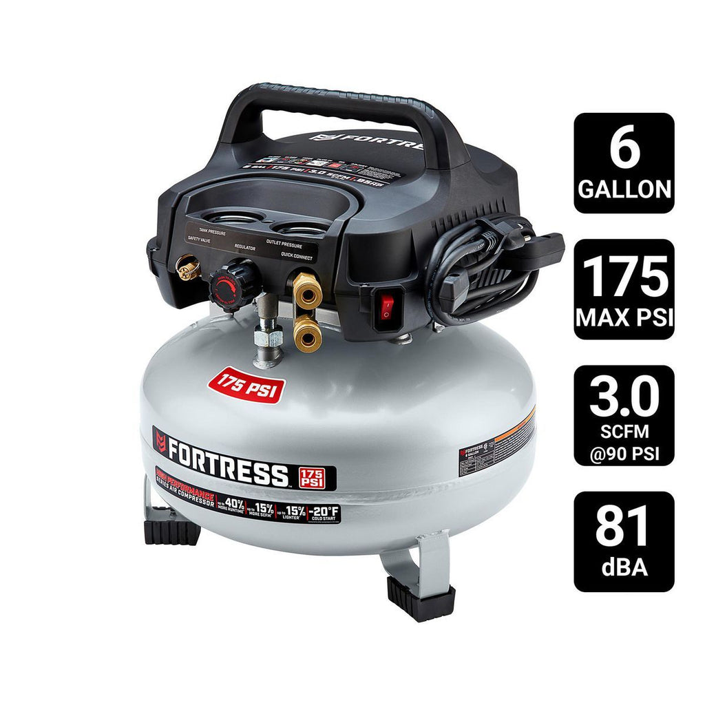 6 Gallon 175 PSI Oil-Free Pancake Air Compressor Y550