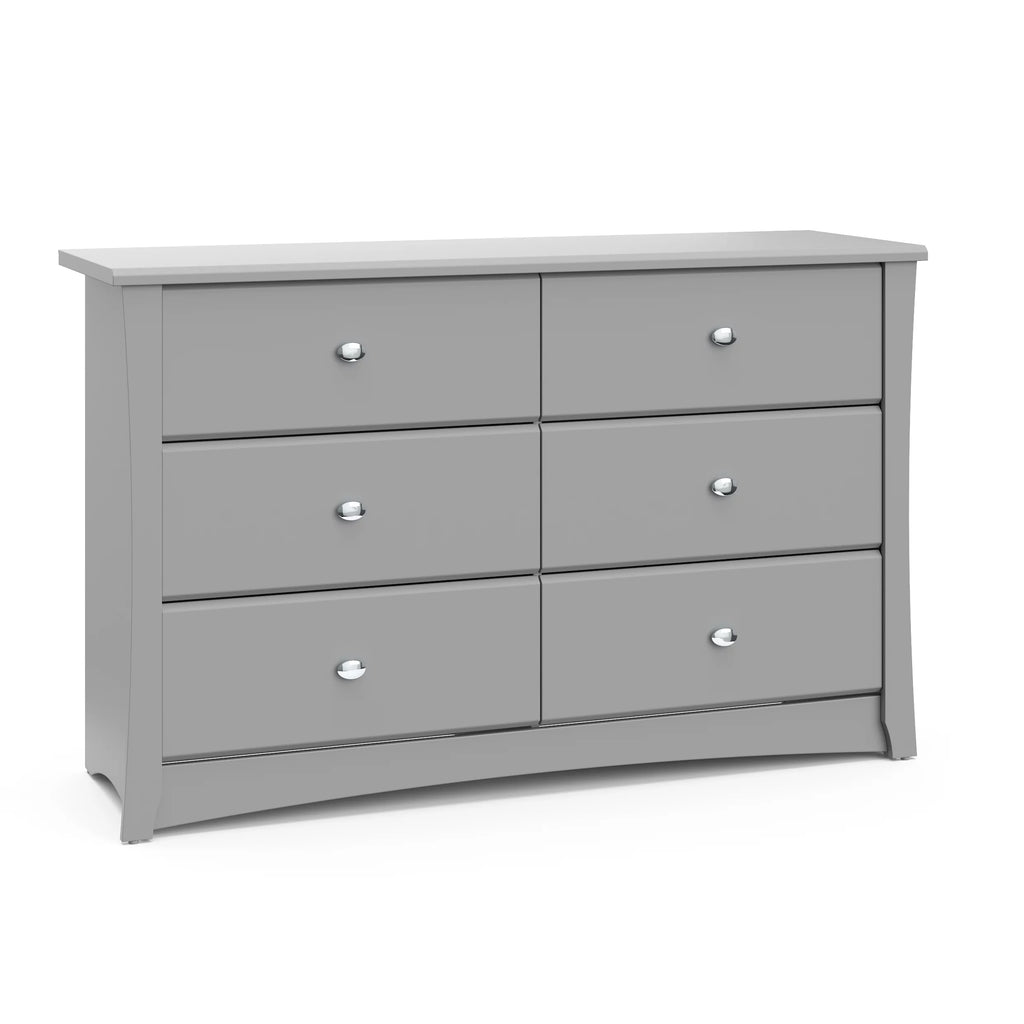 White 6 Drawer Double Dresser V7544
