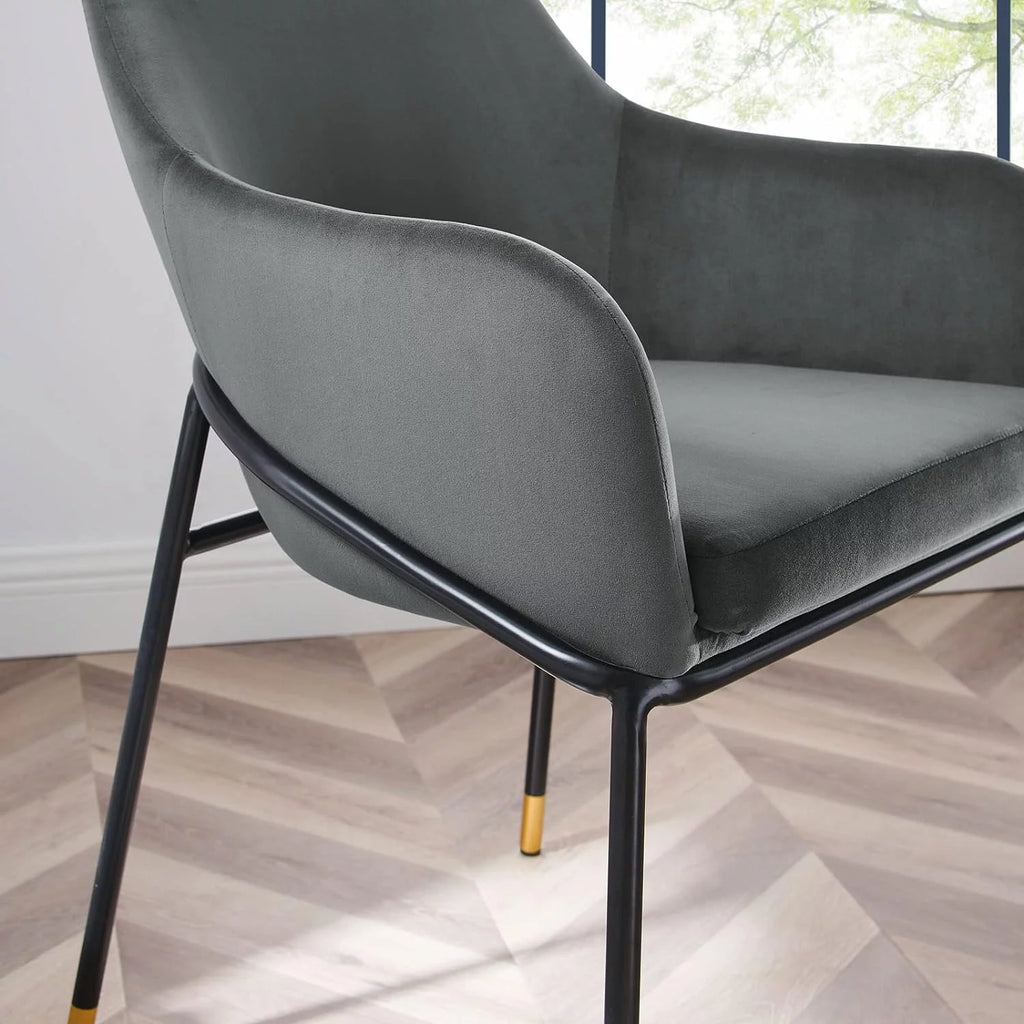 Black Velvet Dining Armchair R9404