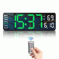 Digital Wall Clock with Large LED Display, Loud Alarm, Remote Control H8634
