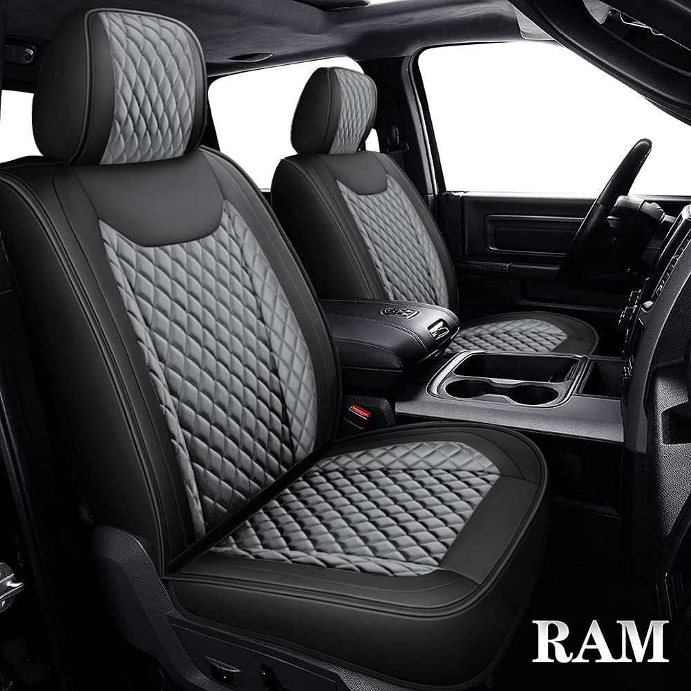 Black 5 PCS Full Set Waterproof Faux Leather Seat Covers H49348
