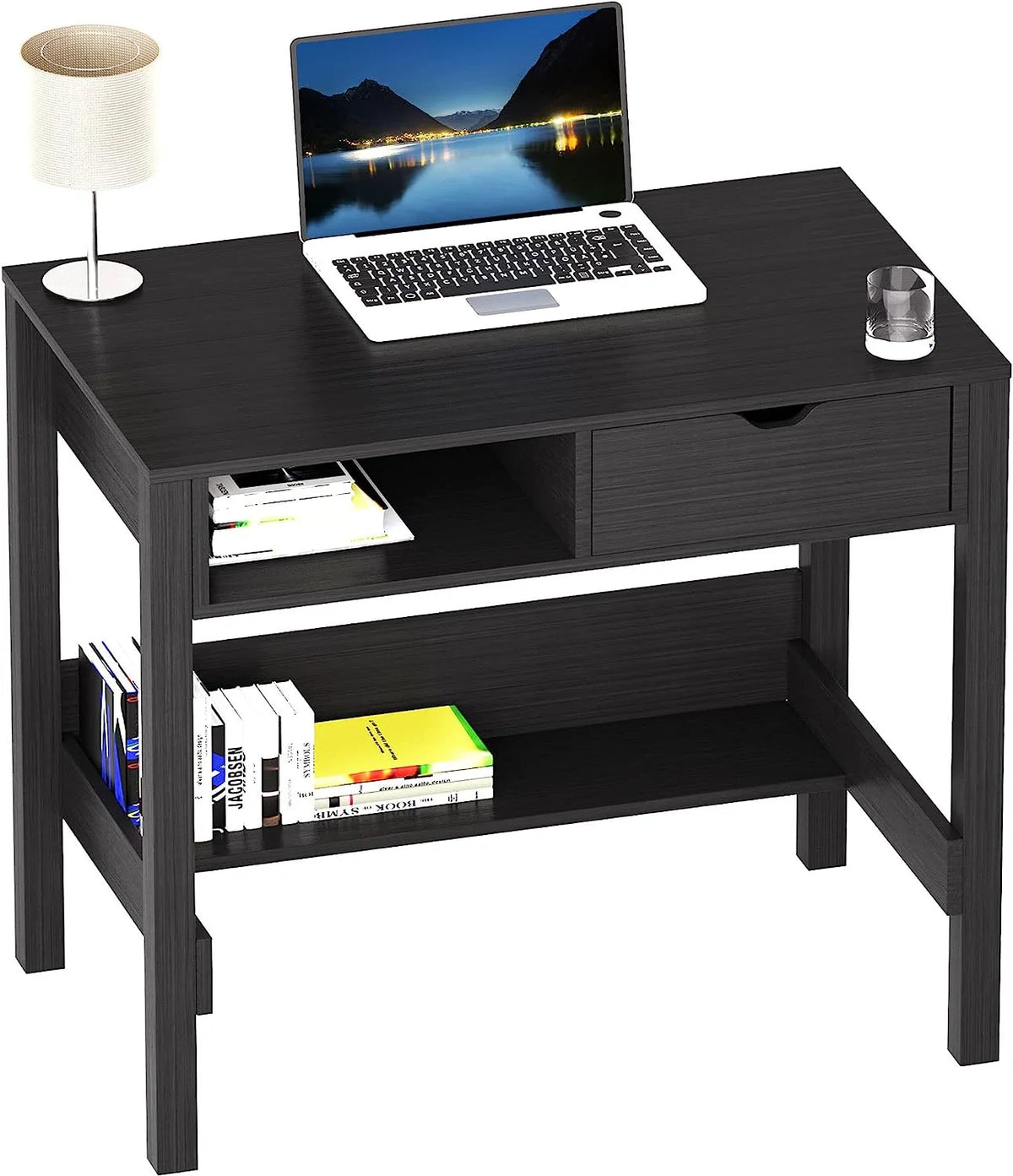Black 32 inch Computer Desk with Drawers F995228
