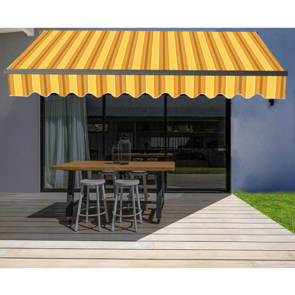 Black Frame Retractable Patio Awning 10 x 8 Feet J266