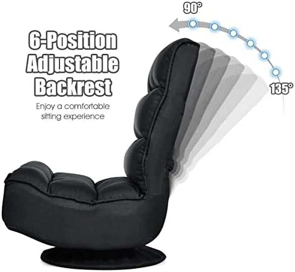 Folding Swivel Floor Chair with 6 Positions Adjustable N377