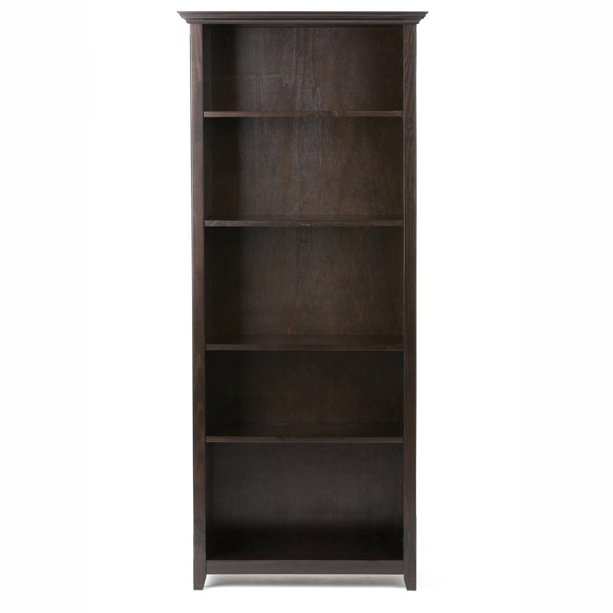White 5 Shelf Solid Wood Bookcase L30090