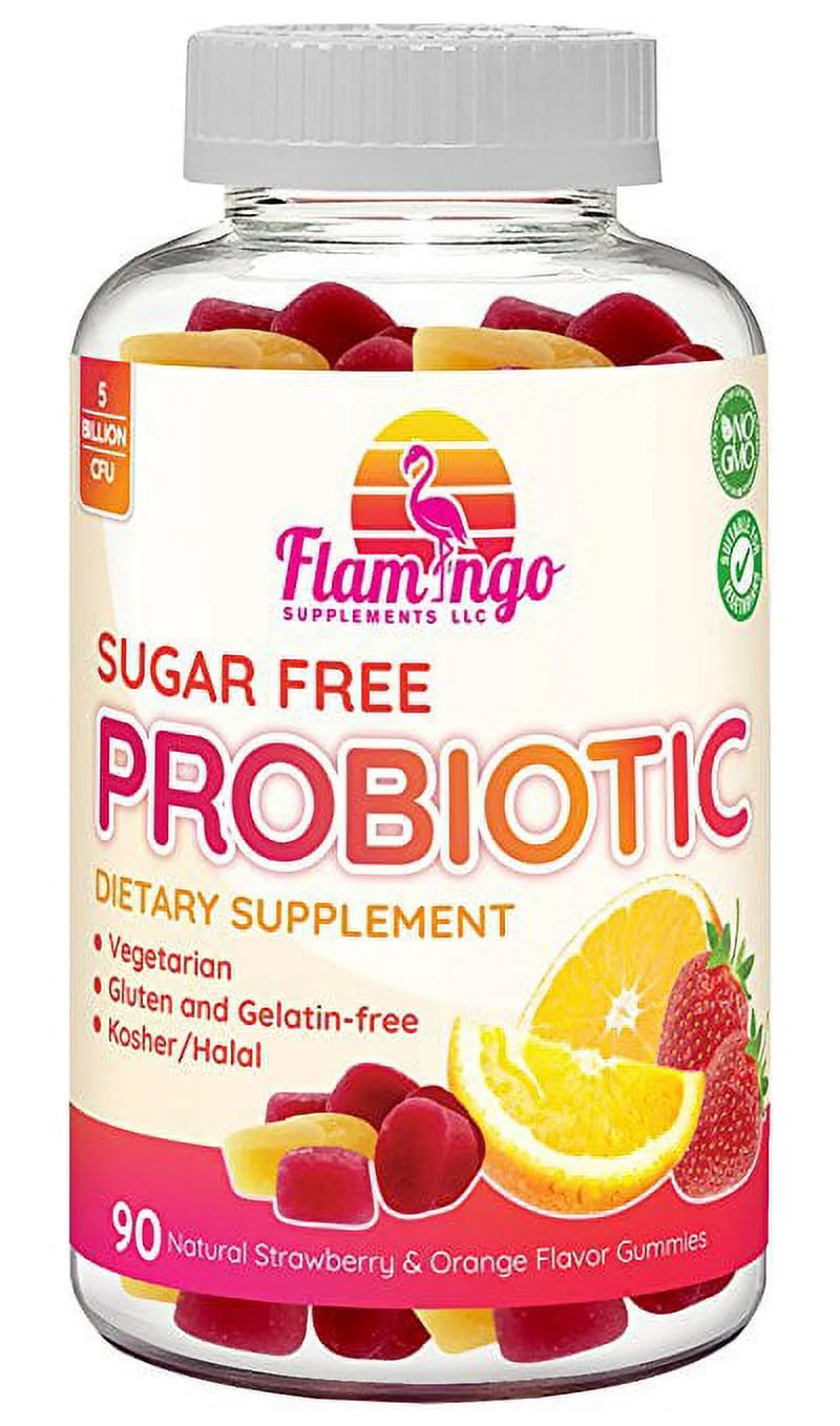 Sugar Free Probiotic Gummies 5 Billion CFU Vegetarian Kosher 90 Count M3221