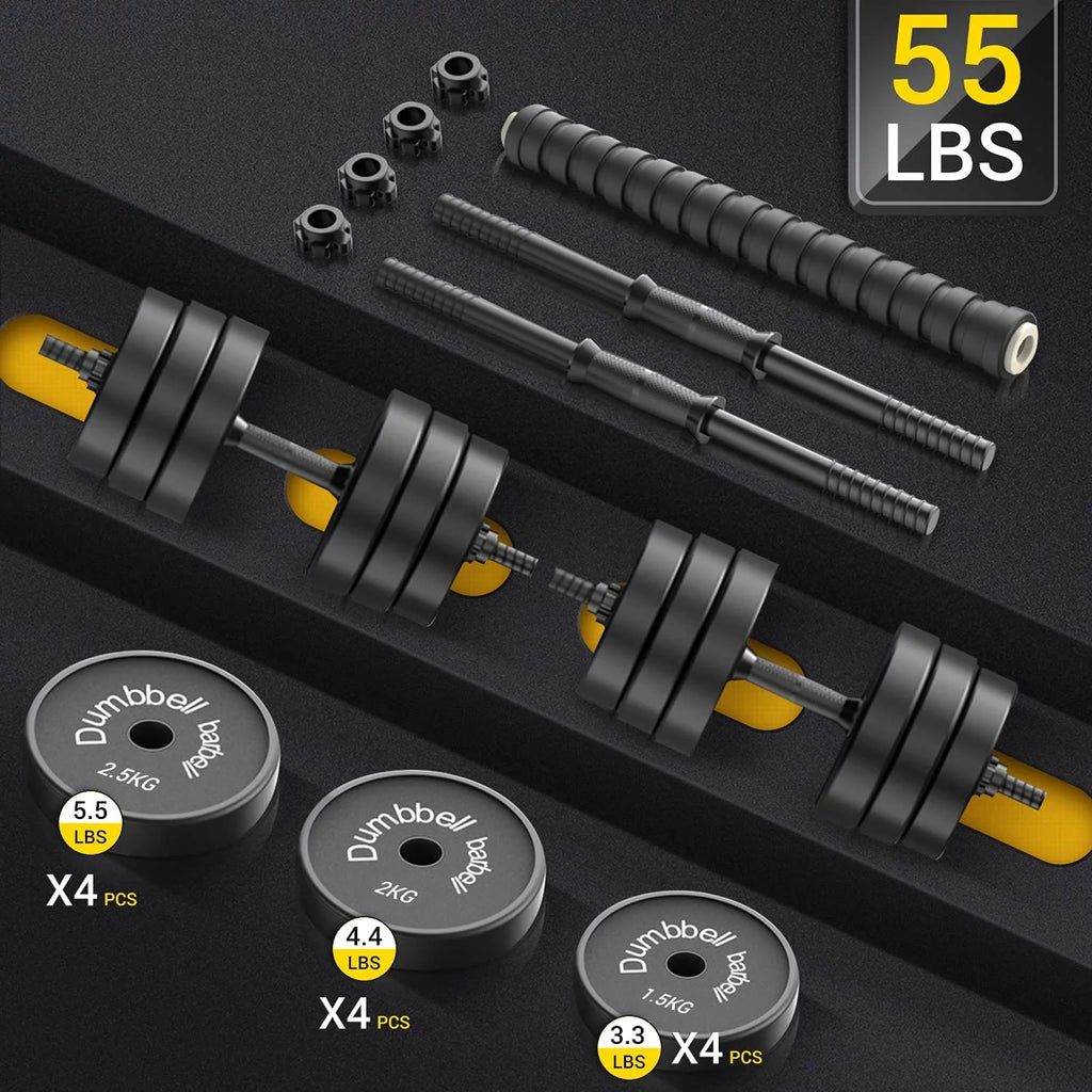 Adjustable Dumbbell Barbell 2 in 1, 22lbs H854299