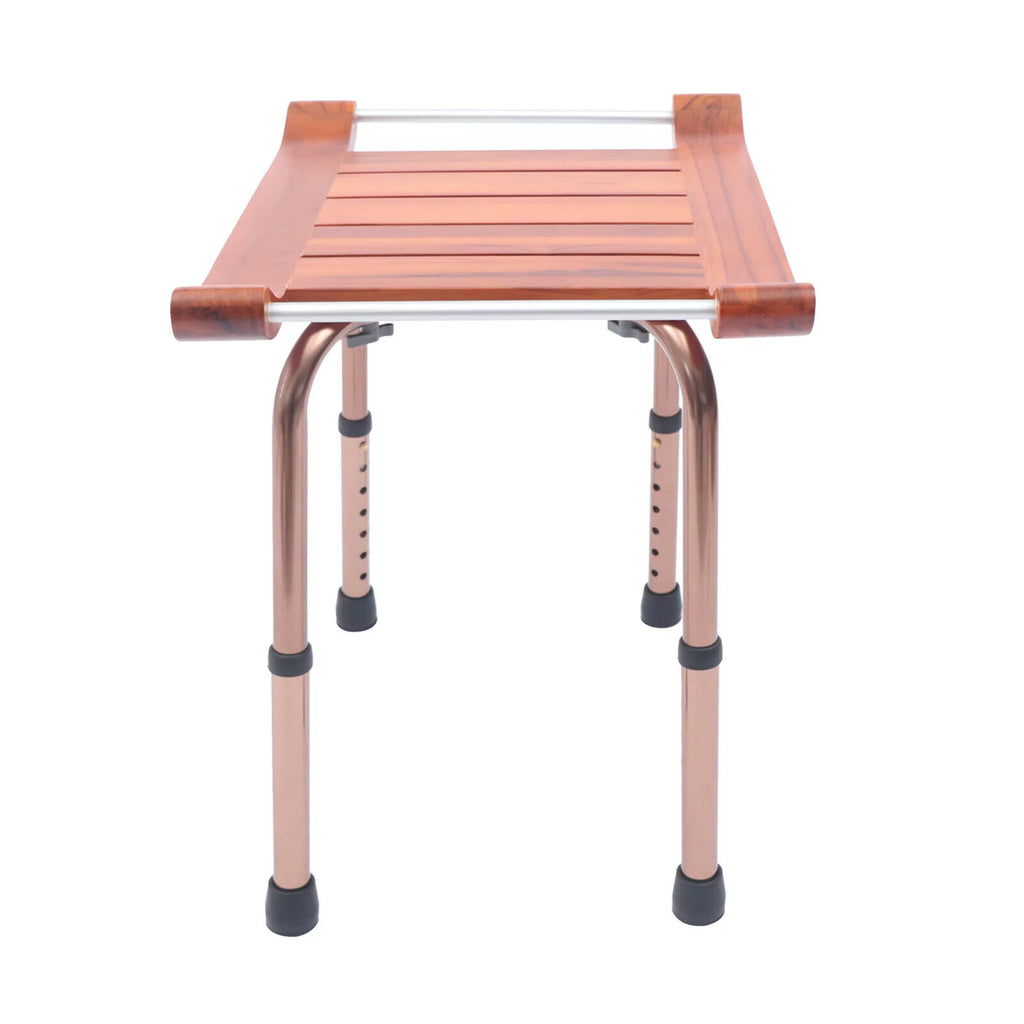 Teak Shower Stool Non-Slip Adjustable D92881