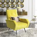 Yellow Velvet Accent Chair I1676
