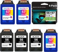 6 Pack Remanufactured Ink Cartridge Replacement (3 Black + 3 Tri-Color) P602393