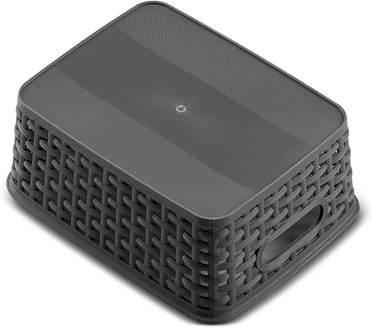 Set of 6 Plastic Storage Baskets with Cutout Handles Z693