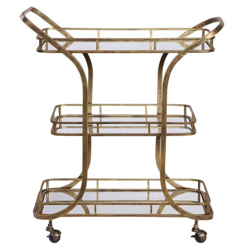 Antique Gold Serving Cart X473
