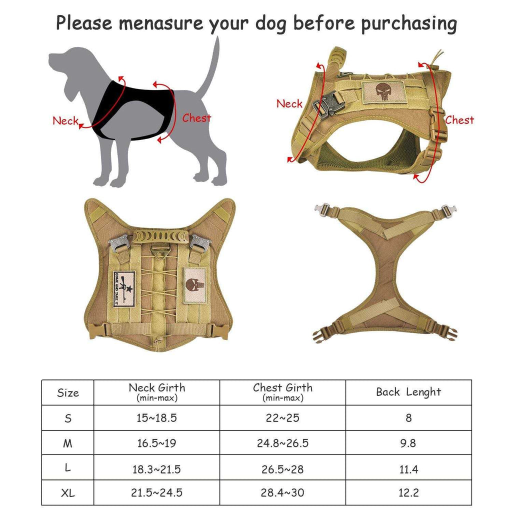 Tactical Service Dog Vest Harness with Rubber Handle & Metal A19230