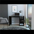 Black Computer Desk with 1 Drawer and 2 Shelves L1688