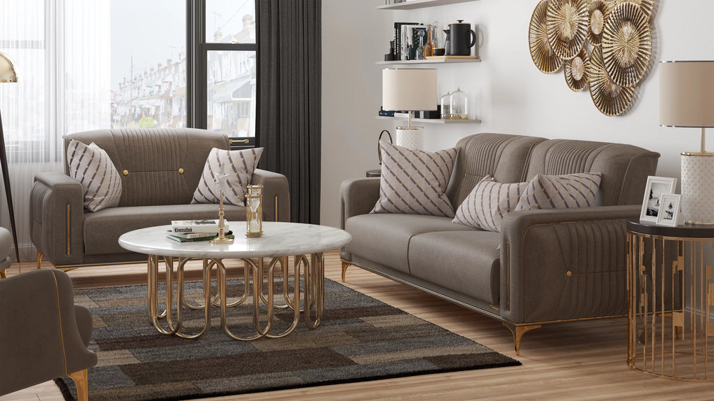 Brown Microfiber Sleeper Loveseat J59934