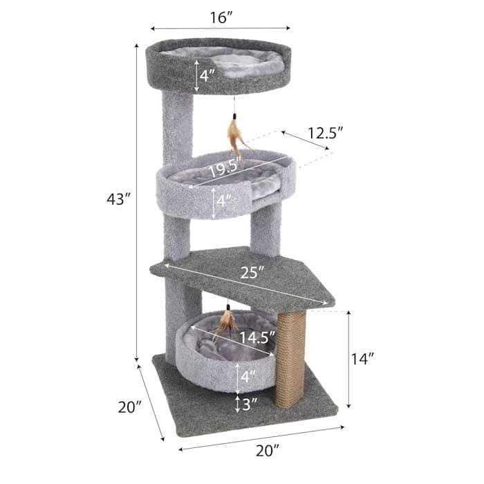 4-Level Cat Tree Perch with Beds I600