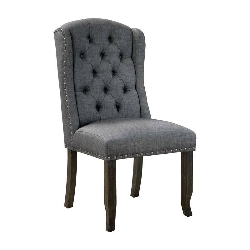 Gray Dining Side Chair Set of 2 L499