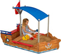 Wooden Pirate Sandbox with Canopy E2743
