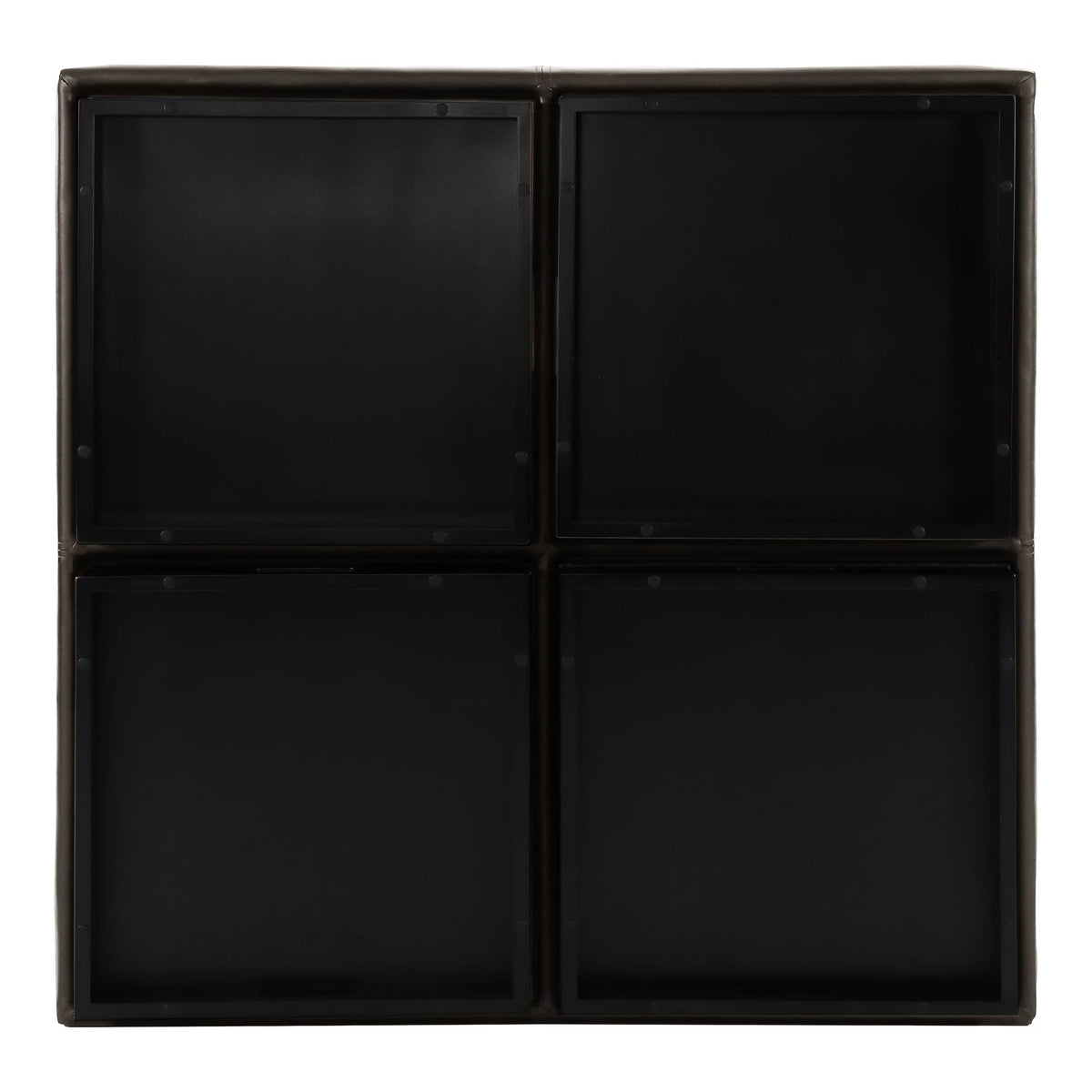 Espresso Faux Leather Storage Cocktail Ottoman V4630