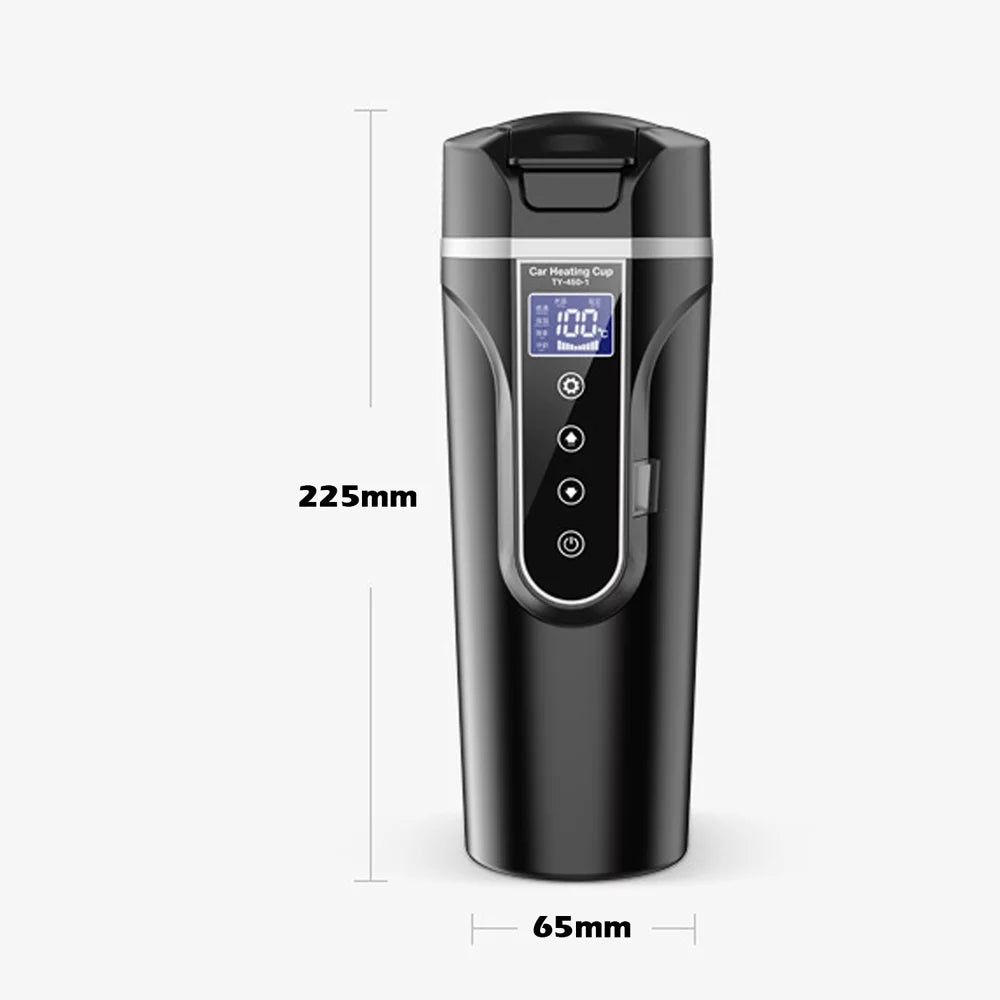 12V 24V Heated Water Cup Electric Kettle LCD Display X7503
