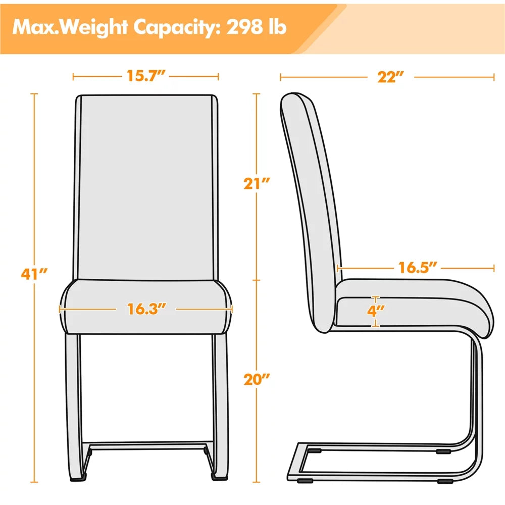 Set of 2 Light Gray PU Leather Dining Chair M479283