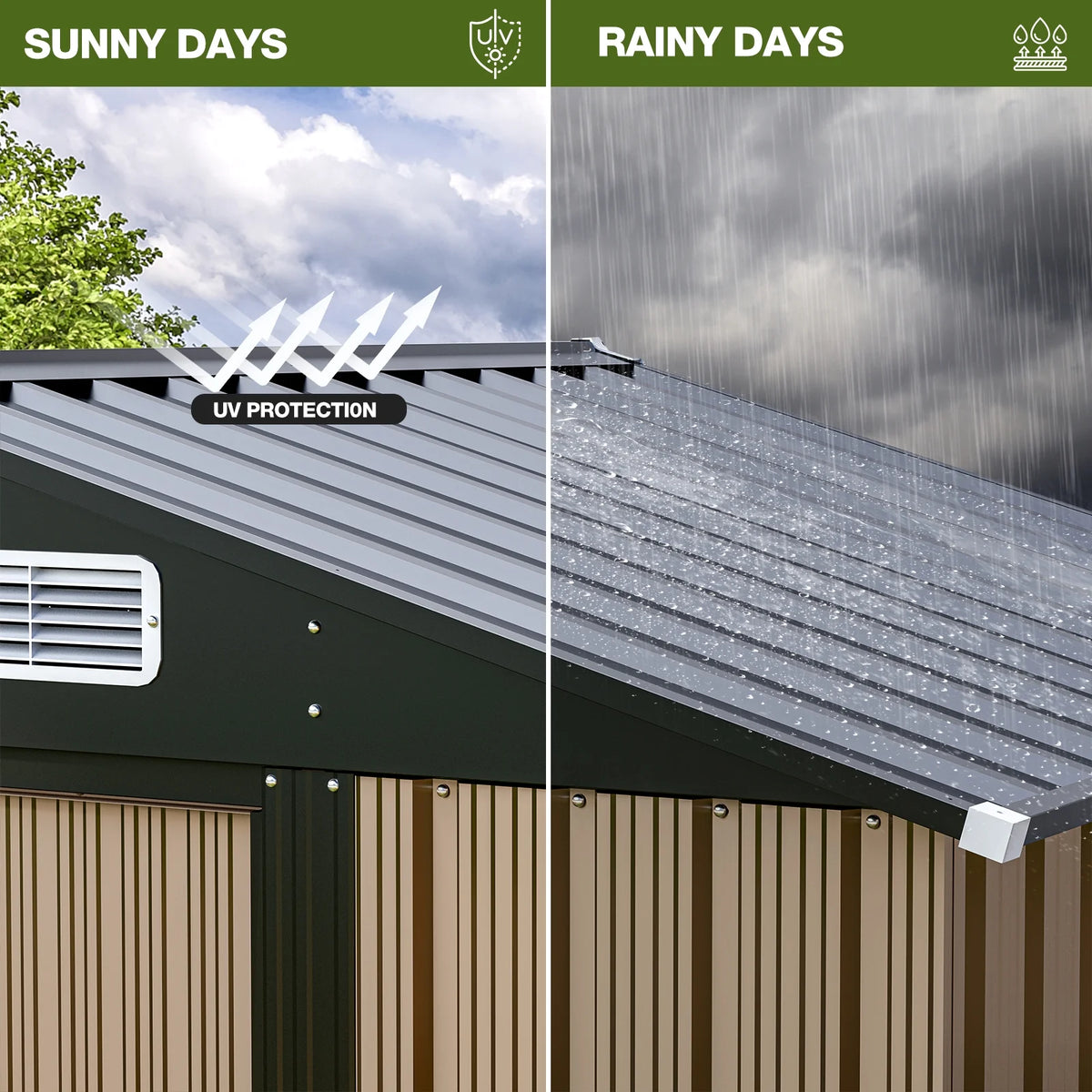 6 x 4 FT Waterproof Metal Outdoor Storage Shed F5684