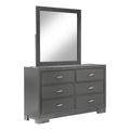 Gray Wood 6-Drawer Dresser with Mirror U26066