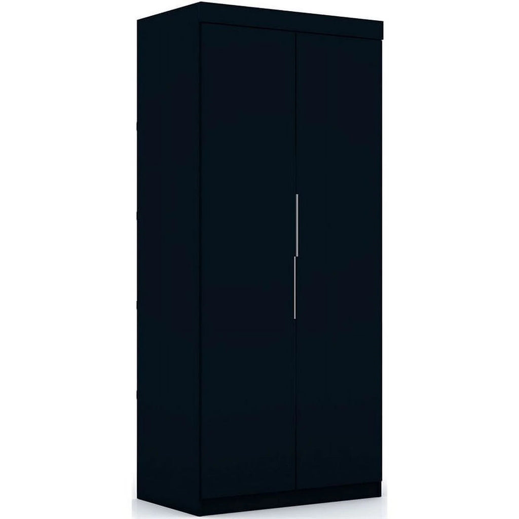 Blue Wood Sectional Corner Wardrobe Closet W324