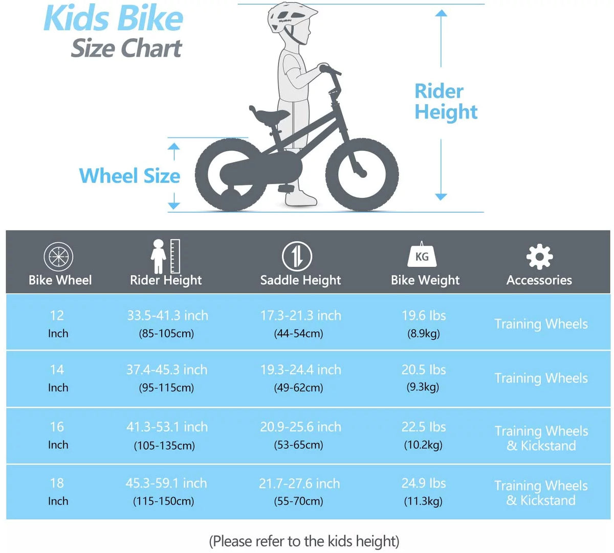 18 In Blue Steel Bike with Kickstand L86677