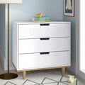 3 Drawer White Wood Dresser D7940