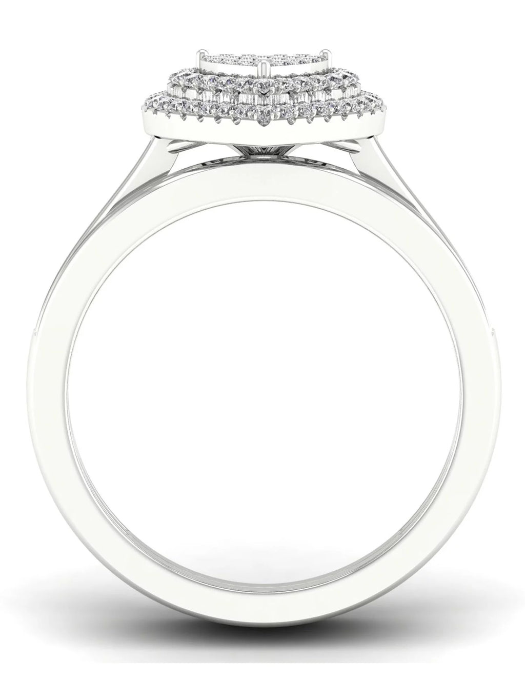 1/3Ct Diamond S925 Sterling Silver Heart Bridal Set P12526