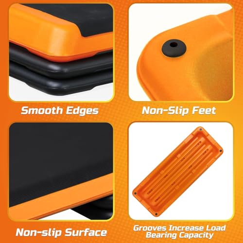 43'' Adjustable Aerobic Step Platform with 4 Stackable Risers Z147