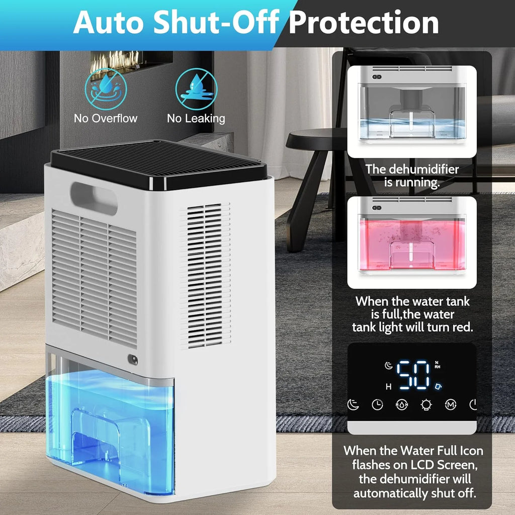 68 oz Portable Dehumidifier with Touch Control LCD Screen V5231
