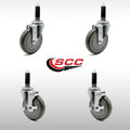 5 x 1.25 inch Stainless Steel Polyurethane Caster Set of 4 Q41469