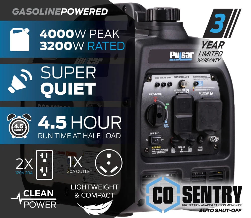 4000-Watt Super Quiet Gas Powered Inverter Generator H743421