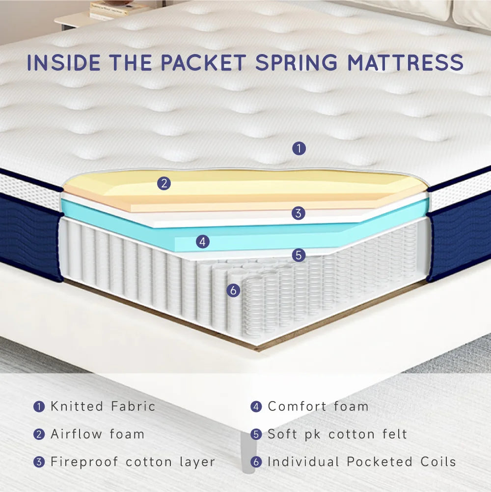 King Size 12 inch Gel Memory Foam Hybrid Mattress X6701