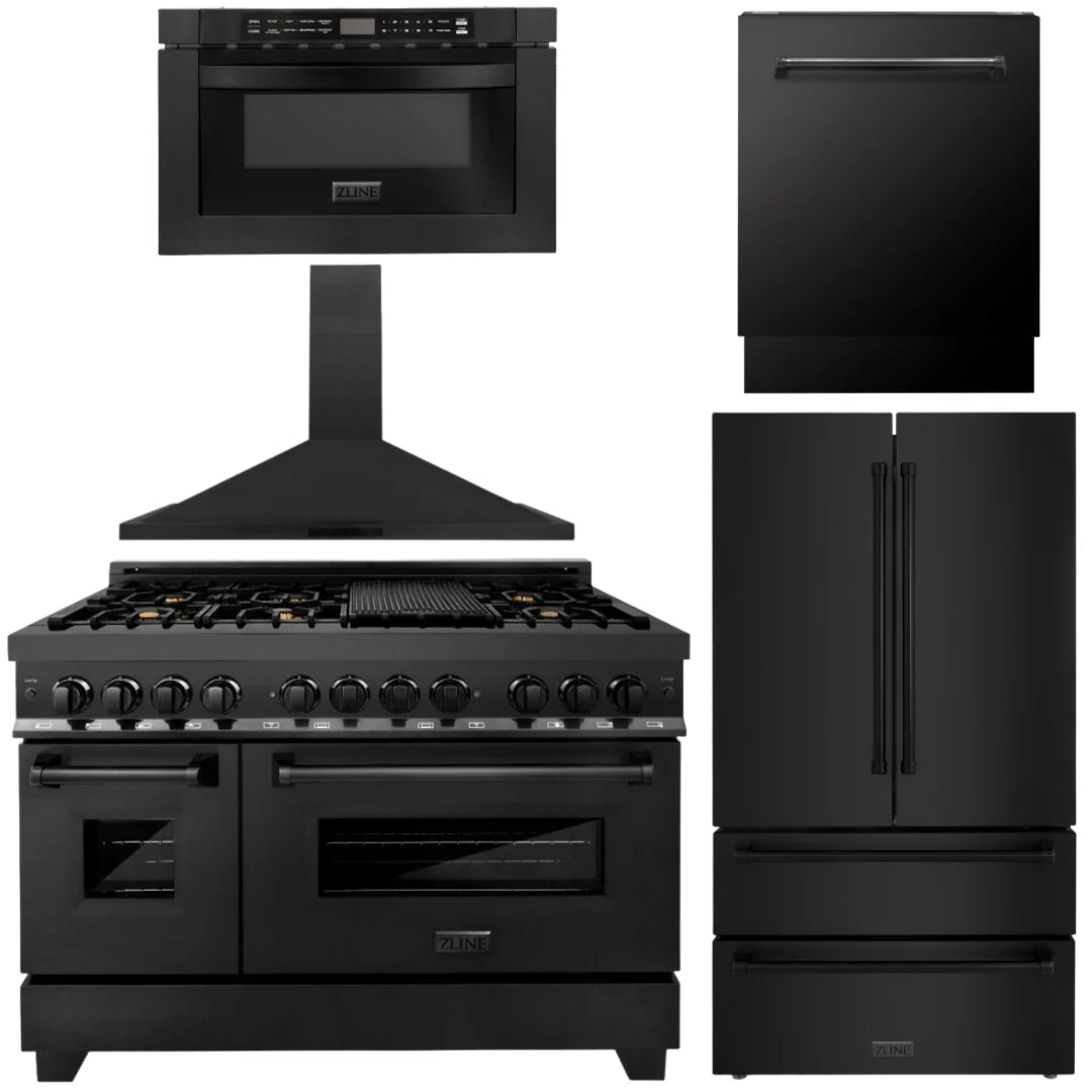 48 in. Dual Fuel Range, Range Hood, Microwave Drawer, Dishwasher, Refrigerator L53773